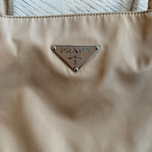 PRADA Tessuto Easy Cammello Nylon and Leather Tote Y2K Vintage - Picture 3 of 12